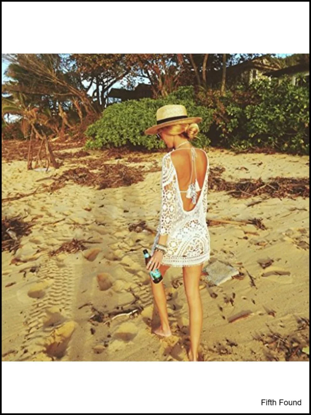 Crochet Lace Bikini Swimsuit Cover Up Lightweight Hollow Out Beach Resort